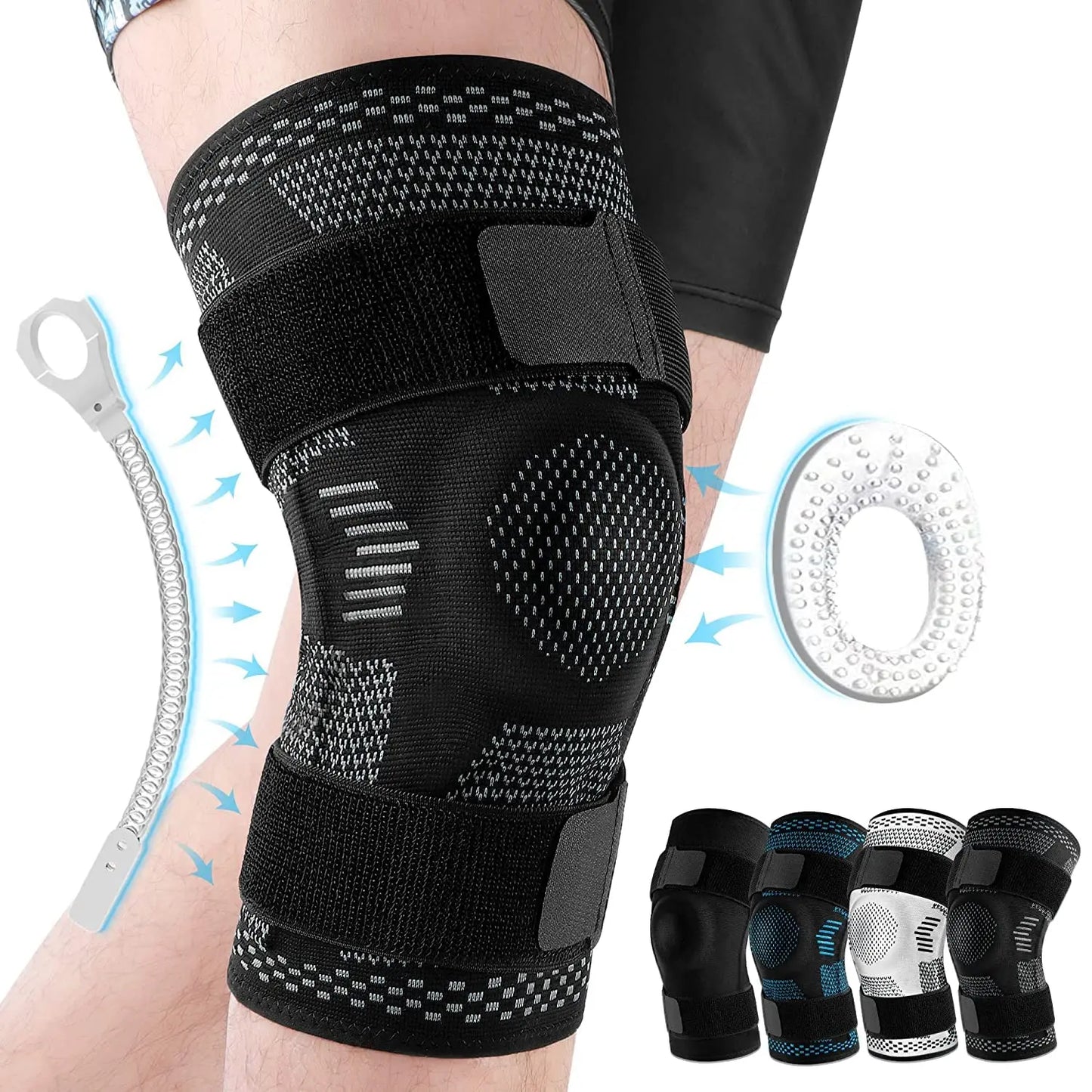 Knee Brace with Patella Gel Support & Side Stabilizers — For People Who Can't Afford to Be Off Their Feet